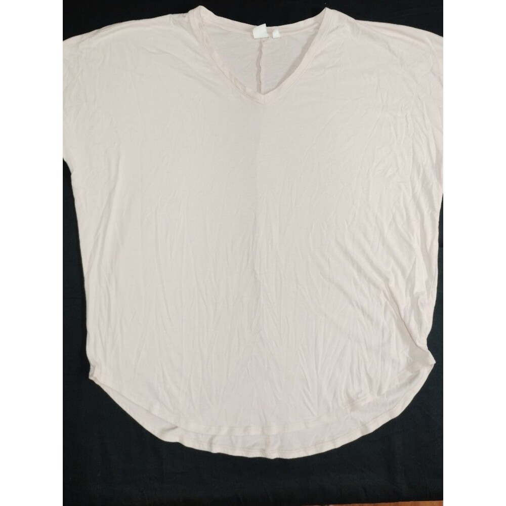 bp Pale Blush V-Neck Short Sleeve Oversized Slub Tee